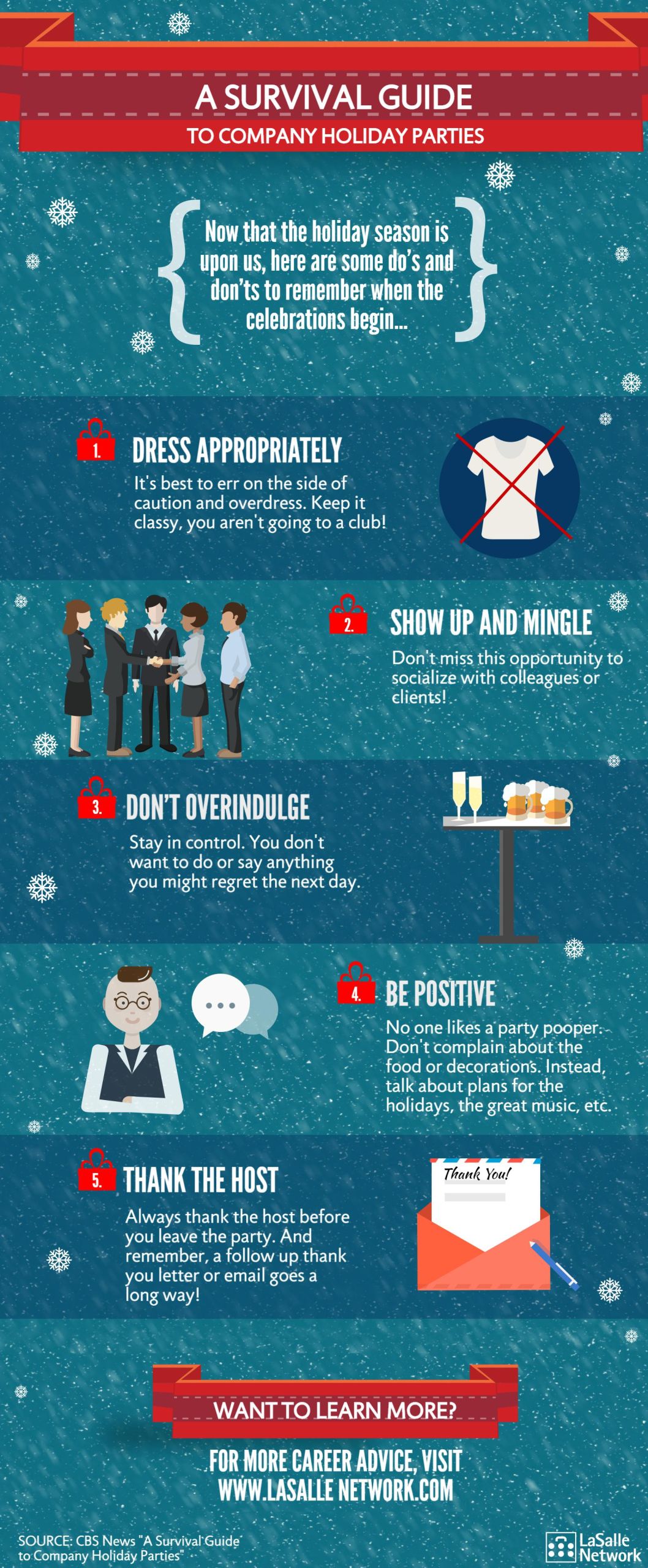 holiday party do's and don'ts infographic